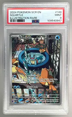 109540947 Squirtle 2024 Pokemon SV Stellar Crown - SCR EN #148 PSA 9 - Image 1