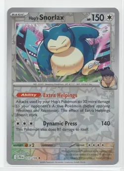 Hop's Snorlax 117/159 Reverse Holo Pokemon Journey Together NM-Mint - Image 1