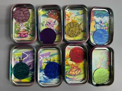 Pokemon Prismatic Evolutions Mini Tins Opened No Packs Full Set Of 8 Empty Tins - Image 1