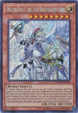 MASTER PEACE, THE TRUE DRACOSLAYING KING SECRET RARE MACR-EN024 YUGIOH! - Image 1
