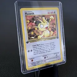 1st Edition Meowth 62/82 Team Rocket Card LP - Image 1