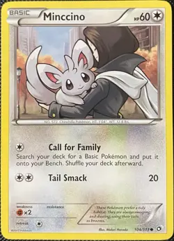Minccino 104/113 Legendary Treasures Regular - Pokemon Card - Image 1