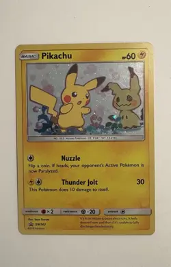 2019 Pokemon Team Up Pikachu Holo Promo #SM162 Black Star Promo Card - Image 1