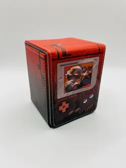 Pokemon Card Deck Box Trainer Red Retro Game Boy TCG Fits 100 Cards - Image 1