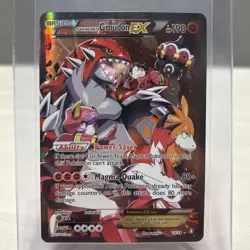 Pokemon TCG Team Magma's Groudon EX Full Art #015/034 Holo Rare Card - Image 1