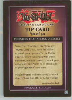 Yu-Gi-Oh! Tip Card #50/50 Exodia Decks 1996 - Image 1