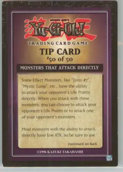 Yu-Gi-Oh! Tip Card #50/50 Exodia Decks 1996 - Image 1