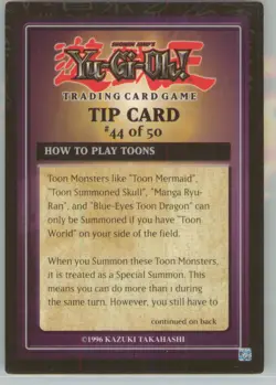 Yu-Gi-Oh! Tip Card #44/50 Exodia Decks 1996 - Image 1
