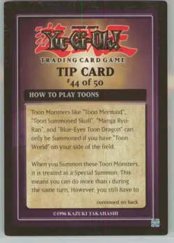 Yu-Gi-Oh! Tip Card #44/50 Exodia Decks 1996 - Image 1
