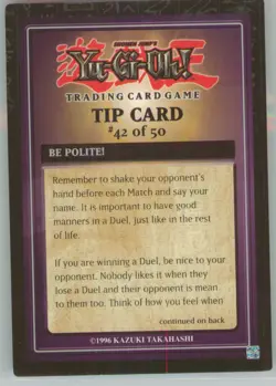 Yu-Gi-Oh! Tip Card #42/50 Exodia Decks 1996 - Image 1