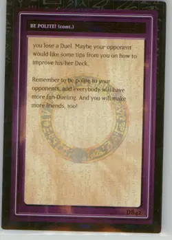 Yu-Gi-Oh! Tip Card #42/50 Exodia Decks 1996 - Image 2