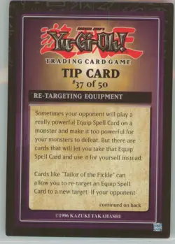 Yu-Gi-Oh! Tip Card #37/50 Exodia Decks 1996 - Image 1