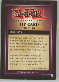 Yu-Gi-Oh! Tip Card #36/50 Exodia Decks 1996 - Image 1