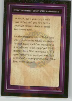 Yu-Gi-Oh! Tip Card #31/50 Exodia Decks 1996 - Image 2