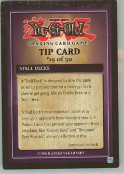 Yu-Gi-Oh! Tip Card #19/50 Exodia Decks 1996 - Image 1