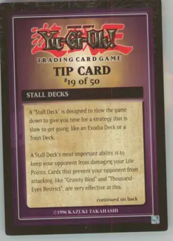 Yu-Gi-Oh! Tip Card #19/50 Exodia Decks 1996 - Image 1