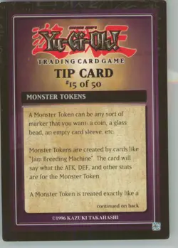 Yu-Gi-Oh! Tip Card #15/50 Exodia Decks 1996 - Image 1