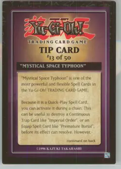 Yu-Gi-Oh! Tip Card #13/50 Exodia Decks 1996 - Image 1