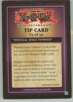 Yu-Gi-Oh! Tip Card #13/50 Exodia Decks 1996 - Image 1