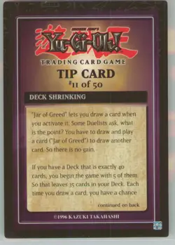 Yu-Gi-Oh! Tip Card #11/50 Exodia Decks 1996 - Image 1
