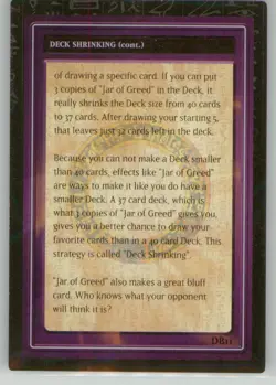 Yu-Gi-Oh! Tip Card #11/50 Exodia Decks 1996 - Image 2