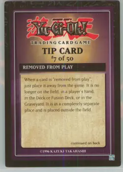 Yu-Gi-Oh! Tip Card #7/50 Exodia Decks 1996 - Image 1