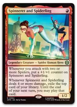 Spinneret and Spiderling #94 (Foil) (NM) Spider-Man SPM Magic MTG - Image 1