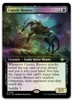 Caustic Bronco (Extended Art) #324 (Foil) (NM) Thunder Junction OTJ Magic MTG - Image 1