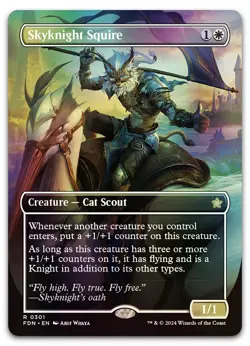 Skyknight Squire (Borderless) #301 (Foil) (NM) Foundations FDN Magic MTG - Image 1