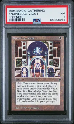 KNOWLEDGE VAULT Legends Rare Reserved List PSA 7 MTG [Nostalgium] - Image 1