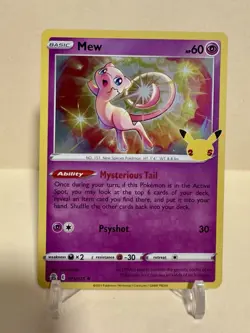 Pokemon TCG Mew 11/25 Holo Rare Celebrations 25th Anniversary - NM/LP - Image 1
