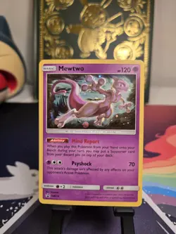 HOLO Mewtwo Foil Black Star Promo SM214 Pokemon Sun and Moon Hidden Fates - NM - Image 1