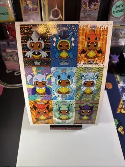 Pokemon Lets Go Eevee Database Ponchos Uncut Sheet Gold Star Holo US Seller - Image 2