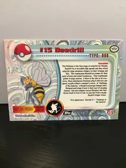 1999 Topps Pokemon TV Animation Edition #15 Beedrill Foil - Image 2