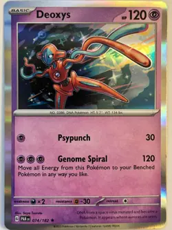Deoxys 074/182 SV04: Paradox Rift Reverse Holo Pokemon TCG - Image 1