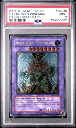 PSA 9 Yugioh Elemental Hero Wild Wingman EOJ-EN035 Ultimate Rare 1st Ed - Image 1
