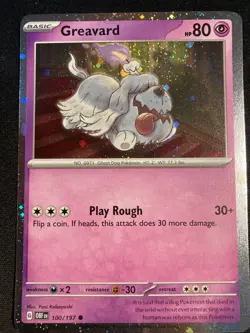 Pokemon Card - Greavard - (Cosmos Holo) 100/197 Holo - NM - Image 1