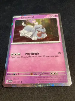 Pokemon Card - Greavard - (Cosmos Holo) 100/197 Holo - NM - Image 4