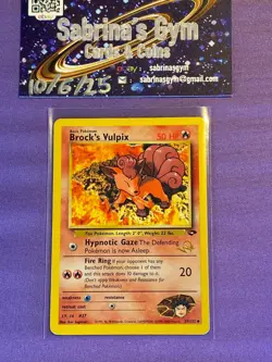 Brock's Vulpix Gym Challenge W Stamp Promo Rare Pokemon Card - Image 1
