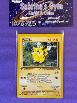 1st Edition Pikachu Jungle W Stamp Promo Rare Pokemon Card - Image 1