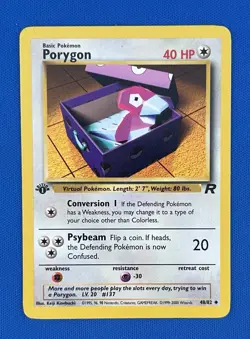 Pokemon Card 1st Edition Team Rocket Porygon 48/82 - Image 1