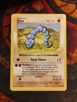 Pokemon Base Set Shadowless Onix Card 56/102 - HP - Image 1