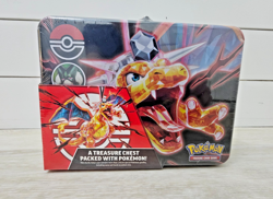 Pokemon CHARIZARD Collectors Tin Lunch Box No Dents Card Holders & 2 Coins - Image 1