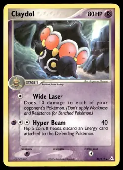 Claydol 38/110 Pokemon Card Holon Phantoms Uncommon 80 HP Lightly Played Y11 - Image 1