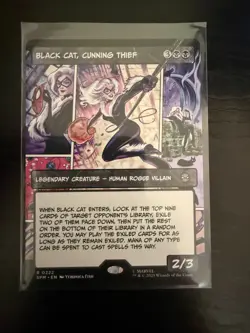 Black Cat, Cunning Thief (Borderless) 0222 (R) MTG Marvel's Spider-Man (SPM) - Image 1