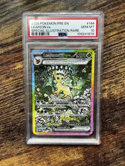 2025 POKEMON PRE EN-PRISMATIC EVOLUTIONS #144 LEAFEON EX PSA 10 - Image 1
