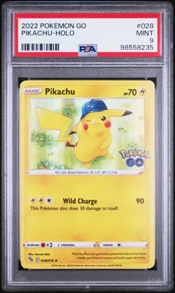 Pikachu 2022 Pokemon Go Holo #028 PSA 9 - Image 1