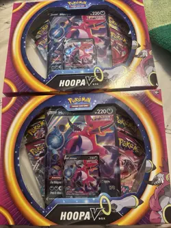 4x Pokemon Boxes (2x Hoopa V 2x Pikachu V) Includes Evolving Skies Fusion Strike - Image 1