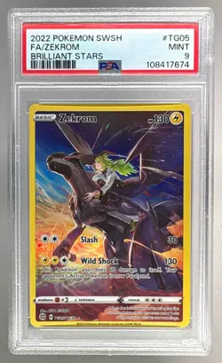 108417674 Zekrom 2022 Pokemon Sword & Shield Brilliant Stars TG05 PSA 9 - Image 1