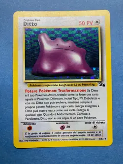 US Seller- Italian Pokemon Holo Ditto - Fossil Set 3/62 - LP/NM- - Image 1